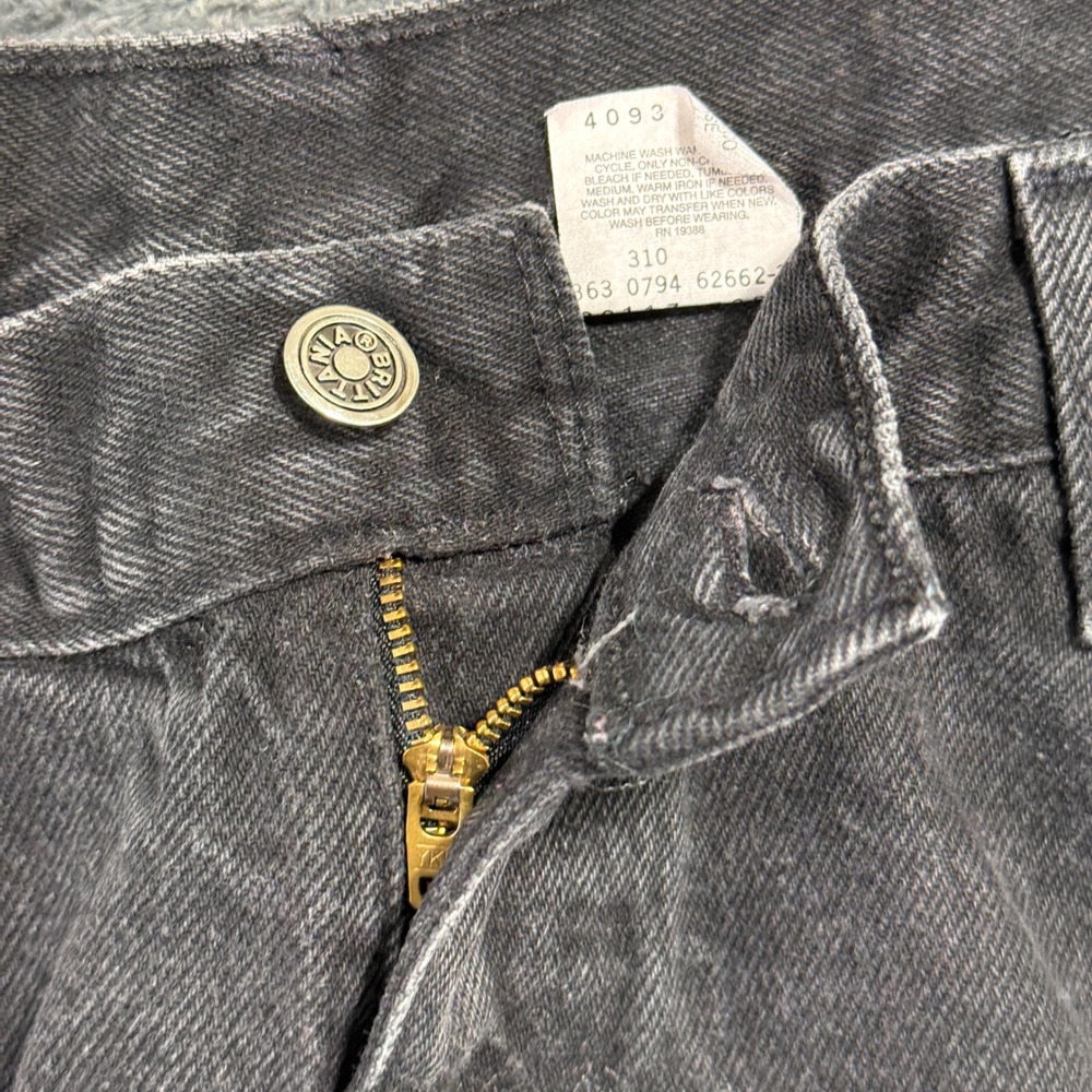 Brittania Mens Loose Fit Jeans 38x30 Faded Black Vintage 90s Distressed Denim